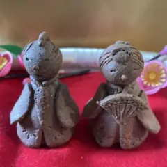 作家物 雛人形　陶器 土人形　手造り　ミニチュア 初節句 お雛様　小さい 可愛い