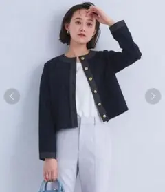 カーディガン ノーカラージャケット