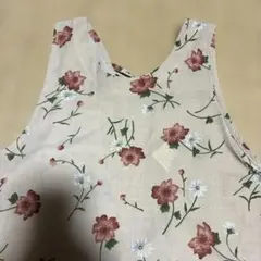 花柄エプロン レース装飾付き