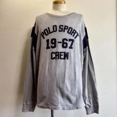 稀少 90s 当時物 ポロスポーツ ラルフローレン 厚手 長袖Tシャツ カレッジ