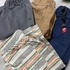 ストライプ コットン ハーフパンツ 4点セット