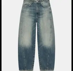 完売品 TRF ミッドライズバギーバルーンデニムパンツ 34 ライトブルー
