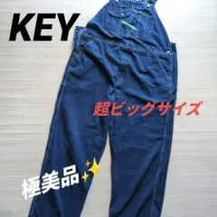 【極美品】KEY デニムオーバーオール W44 ビッグサイズ ゆるダボ ワークのサムネイル