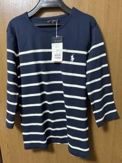 [新品] RALPH LAUREN ストライプ七分袖カットソー　☆タグ付き