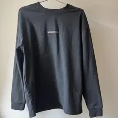 ダークグレー 長袖カットソー Ｌサイズ ロゴ付き メンズ