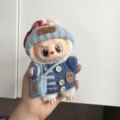 ラブブ コスチューム LABUBUぬい服 着せ替え服 洋服　3点セット　水色　青