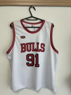 【S】BULLS 91番 NBA Finals ホワイト ゲームシャツ