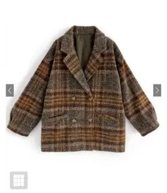 チェック柄ダブルボタンコート[snk977]