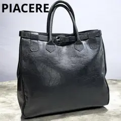 美品✨PIACERE ピアチェーレ　本革　日本製　レザートートバック　ブラック
