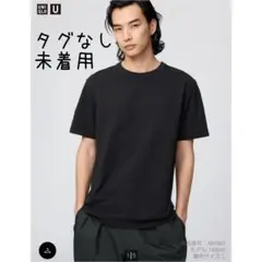 ユニクロクルーネックTシャツ黒ブラックLサイズのサムネイル