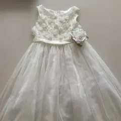 キッズドレスパニエ付き/発表会 結婚式/白/USsize7/8 110/120