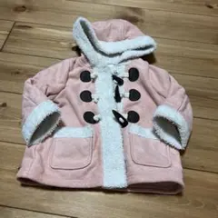 女の子 ダッフルコート ピンク ボア 90