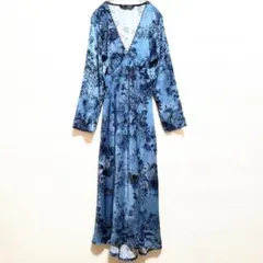 ZARA 花柄 ロングワンピース 総柄 カシュクール風 サイズS 春 きれいめ