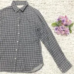 無印良品　MUJI チェックシャツ　S 綿100％　襟付き　無印計画