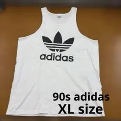 90'sビンテージ古着　adidas 両面ロゴ プリント タンクトップ ホワイトのサムネイル