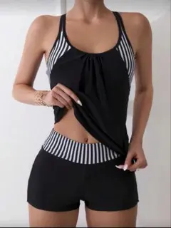 Swim Lushoire ストライプ柄 ルーチェドタンキニ 水着 夏 ビーチ