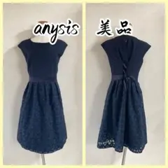 美品希少any SiS（エニィスィス） レースサテンリボンドレスワンピース