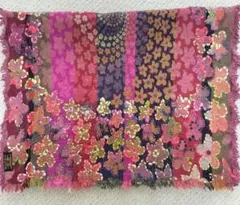花柄　刺繍　ストール　ショール　マフラー　カシミア
