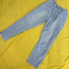 brunkies ライトブルー ストレートパンツ　ダメージパンツ