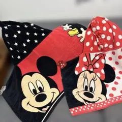 ミッキーマウス・ミニーマウス フード付きタオル