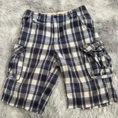 美品✨【GapKids】 子供服 チェック柄 ハーフカーゴパンツ (160cm)
