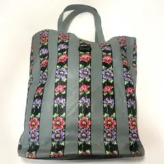大容量　フェイラー トートバッグ シュニール織 花柄 ブラック A4収納可 旅行