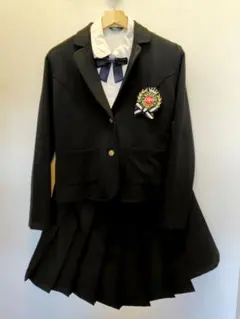 式服３点セット【160】ブラウス白・ジャケット黒【170B】キュロットスカート黒