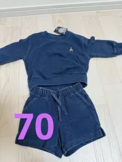 ベビーギャップ　セットアップ　スエット　長袖　デニム　くま　男女兼用　70