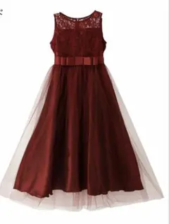 ワインレッド レーストップ チュールドレスボレロ付き　キャサリンコテージ