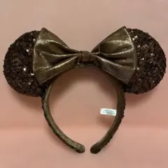 東京ディズニーリゾートミニーマウスカチューシャ ブラウンスパンコールバレンタイン