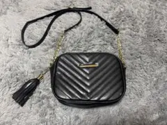 ブラック ショルダーバッグ レディース ゴールド 黒