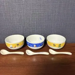 【新品・未使用】ムーミンボウルスプーンセット茶碗　食器※青色のスプーンにキズあり