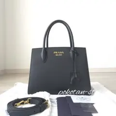 新品同様【プラダ】サフィアーノレザー　トップハンドル　2way トートバッグ
