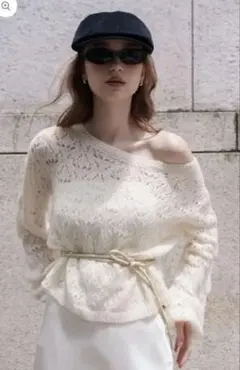 Acka. soft lace knit tops ブランドタグあり正規品のサムネイル