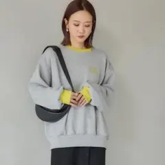 しまむら 田中里奈 mysa closet 配色ロゴ刺繍スウェット L