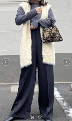 【Audrey and John Wad】ロングシャギーVネックベスト