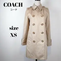 【a995】COACH コーチ トレンチコート XS ベージュ シグネチャー