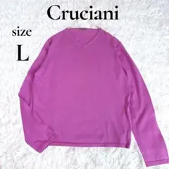 美品✨Cruciani クルチアーニ　ニット くすみピンク　綿100% サイズLのサムネイル