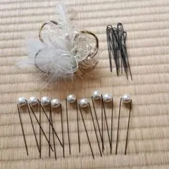 髪飾りパールピン 8本セット 和風ヘアアクセサリー