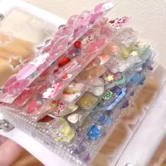 【大量ぷっくりシール】シール帳完成品　M5 ピンク　レインボー　ピングー