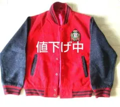 メンズ 赤とグレーのツートンカラー ジャンバー Sサイズ ユニセックス