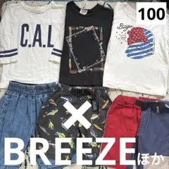 ブリーズ 子供用 Tシャツ まとめ売り 100 男の子半袖夏服半ズボン 保育園着