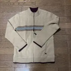 BURBERRY ベージュ ジップアップ ニット セーター