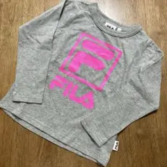 早い者勝ちタイムセール！新品未使用　FILA グレー 長袖 Tシャツ ピンクロゴ