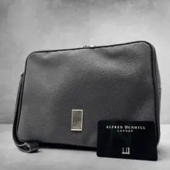 dunhill クラッチバッグ ダブルファスナー PVC レザー 黒 2738