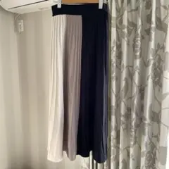 レイカズン　ロングニットスカート　ストライプ　アシメントリー　フリーサイズ