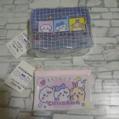 ちいかわ マチ付きビニールポーチ フラットポーチ セット ダイソーのサムネイル