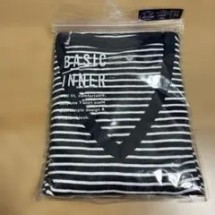 BASIC INNER Vネック 半袖 Tシャツ ボーダー Mのサムネイル