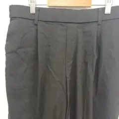 ブラック タックパンツ ストレート ウエストゴム仕様 ストレッチ LLサイズ