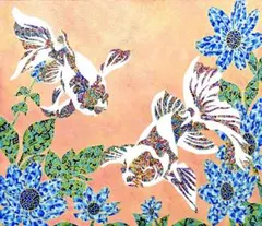 原画 恐竜 動物画 絵画 アクリル画 現代アート 細密画 手描き 一点物